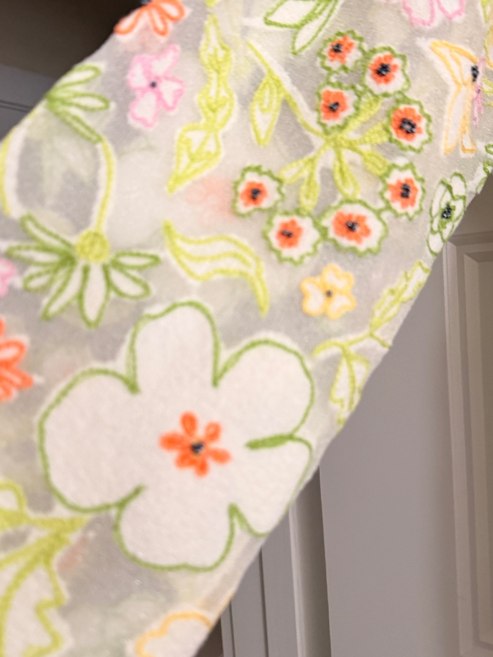 Sigrid Olsen White Floral Embroidered Button-Front Top - Picture 5 of 7